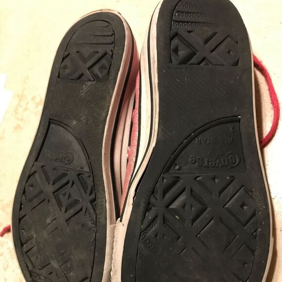 Converse Hightop Pink Sparkle Sneakers Size 2 - Picture 7 of 7